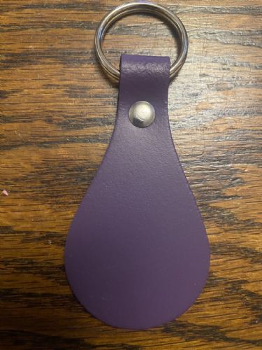 Leather Key Fob / Key Ring - Pear - Various Colours - Qty Options (Purple, 1)